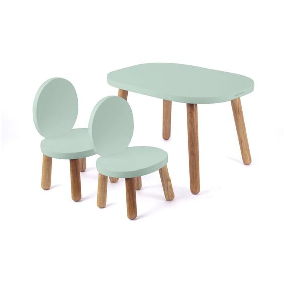 Ensemble Table Et Chaises Enfant Ovaline 1-4 Ans Vert Sauge