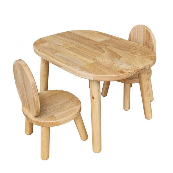 Ensemble Table Et Chaises Enfant Ovaline Bois Naturel 1-4 Ans Naturel