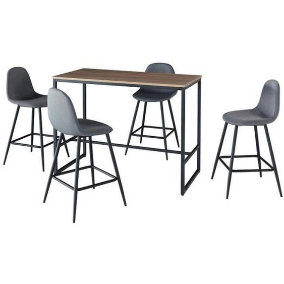 Ensemble table haute - NO NAME - MENTON - Rectangulaire - Marron - Contemporain - Design