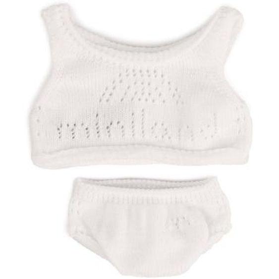 Ensemble Tricot De Corps Et Culotte 21 Cm Blanc
