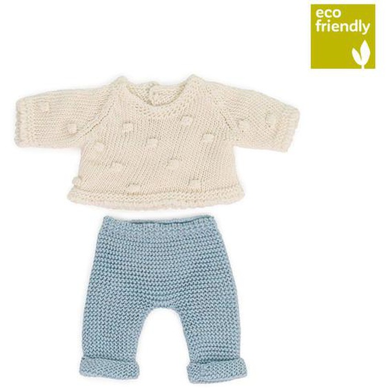 Ensemble Tricoté 21cm - Pull Et Pantalon Bleu