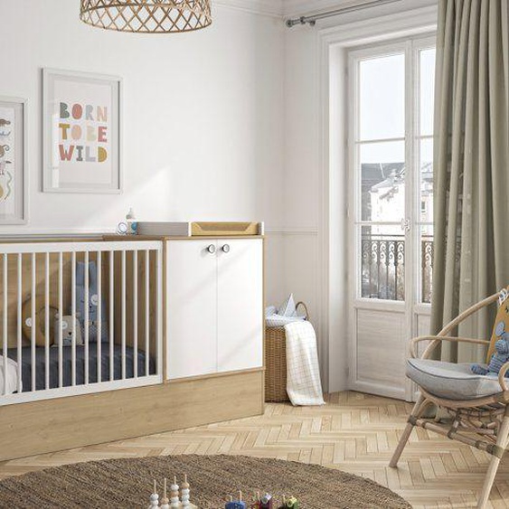 Ensemble Trio Lit bébé 60x120 + Commode 2 portes + Armoire 2 portes ARTHUR - Galipette