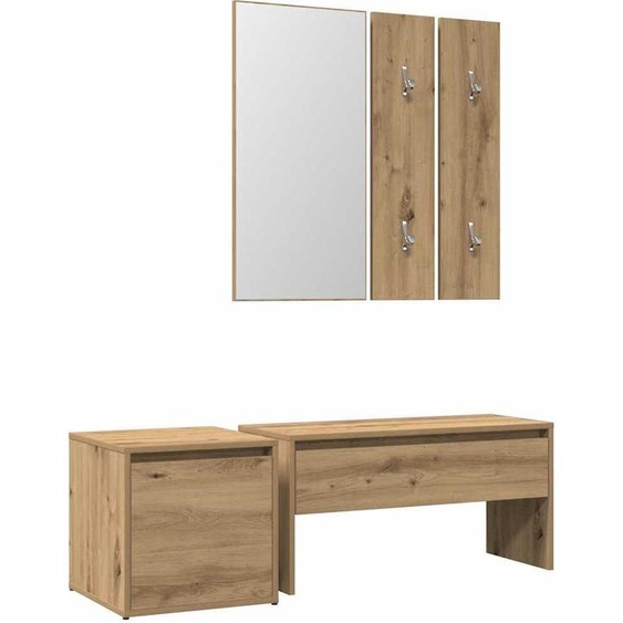 Ensemble de meubles de couloir chêne artisanal bois ingénierie