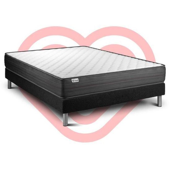 Ensemble VITALPOWER 140 x 200 cm sommier Kit noir