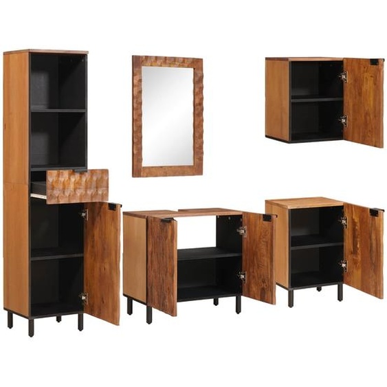 Ensembles de salle de bain 5 pcs Acacia Marron Winish