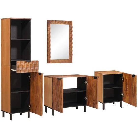 Ensembles de salle de bain 4 pcs Acacia Marron Winish