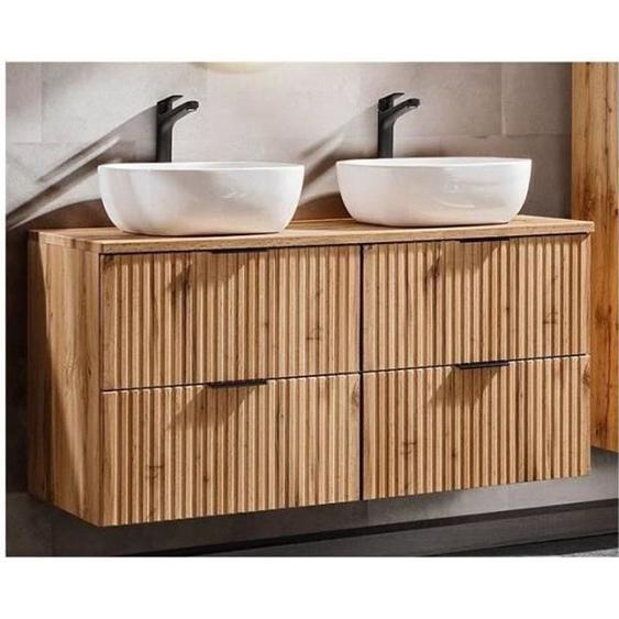 Ensemble meuble salle de bain - AC-DÉCO - Georgia Oak - Double vasques 120 cm - MDF - Beige