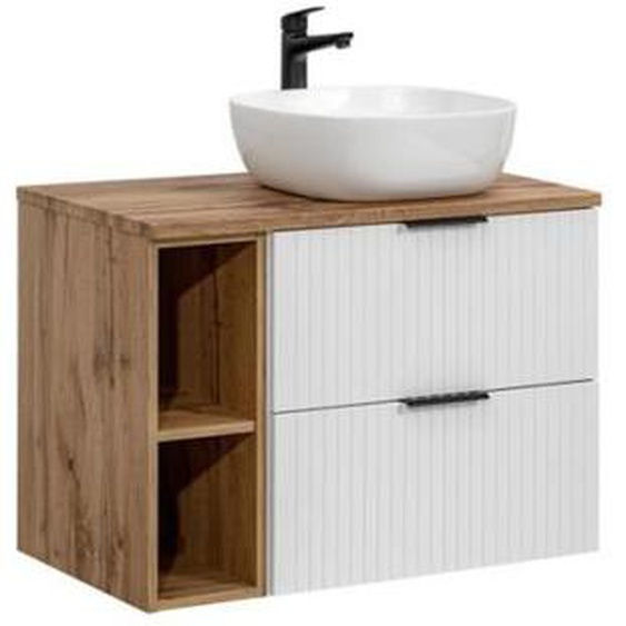 Ensemble meuble de salle de bain - AC-DÉCO - Georgia White - 80 cm - Céramique - Design contemporain