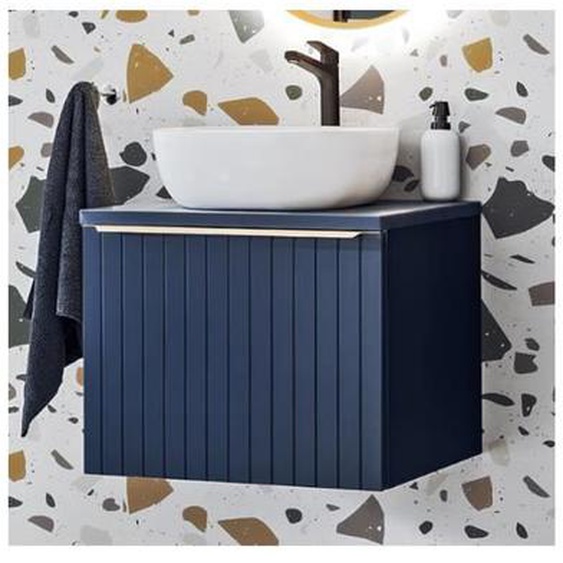 Ensembles salle de bain - Ensemble meuble vasque + cabinet miroir - 80 cm - Rosario Deep Blue Bleu