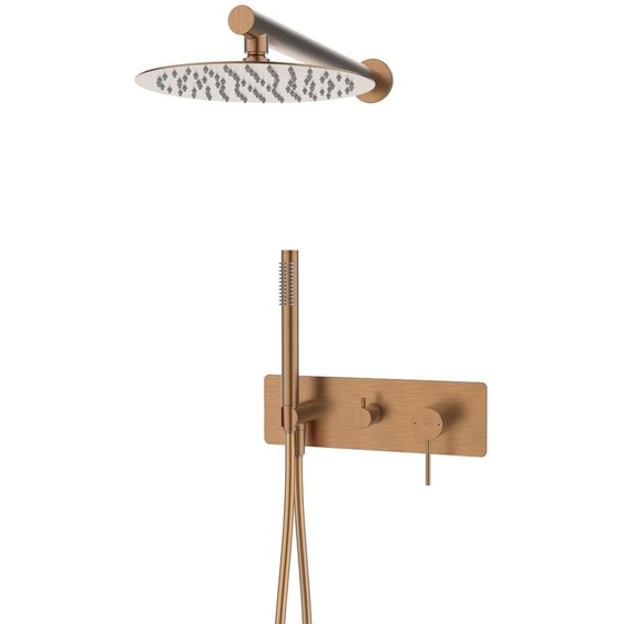 Envol colonne de douche encastrée mécanique cuivre brossé Essebagno
