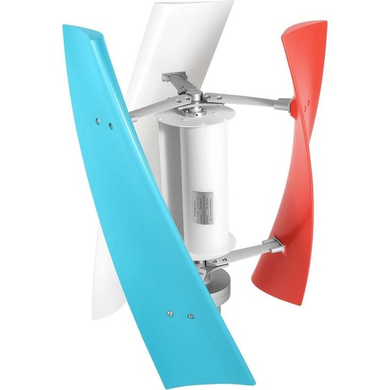 Eolienne - Générateur éolien vertical 12V 400W - 3 pales - Générateur sans noyau - Vitesse de démarrage 1,3 m/s - Contrôleur de charge inclus - Blanc