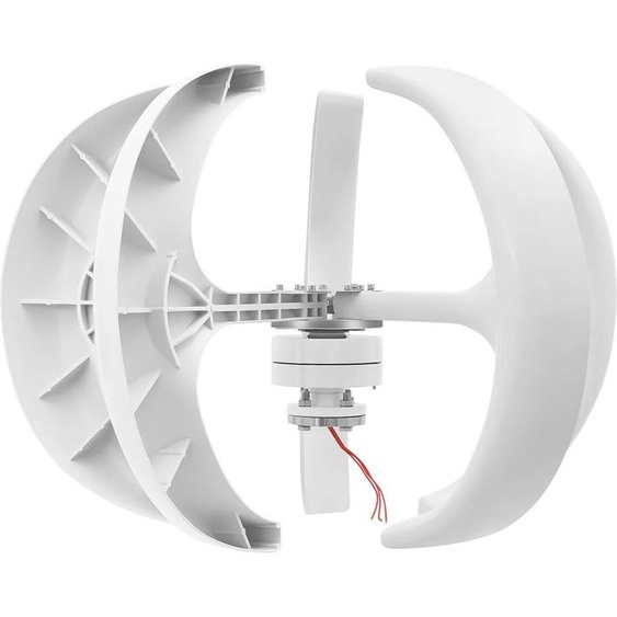 Éolienne lanterne - Générateur éolien vertical 24 V 600 W - Démarrage à partir de 2 m/s - Maglev - Pour lélectricité hors réseau - Ailettes en fibre de nylon - Blanc