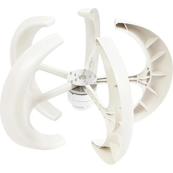 Eolienne pour la maison - Générateur éolien avec plaque à bride - 600 W - 24 V - régulateur IP67 - démarrage à partir de 2 m/s - 90×60 cm - Blanc