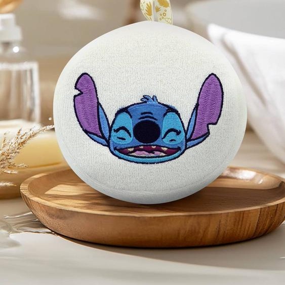 Eponge bébé Disney brodée tête de Stitch écru
