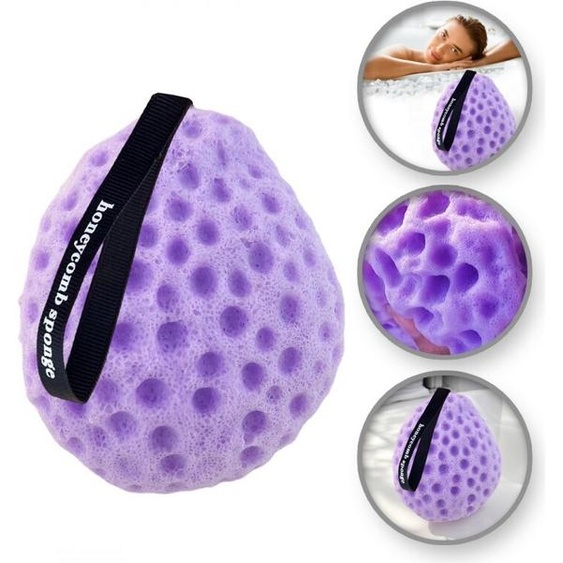 Éponge de gommage au miel pour le corps de 10 cm pour un gommage en douceur.