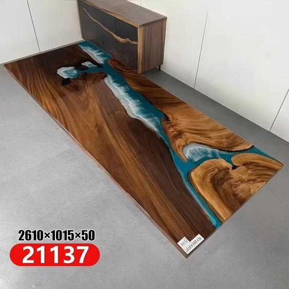 Epoxy Résine Rivière Table Véritable Bois Massif Bleu Eau Tissche Epoxy Meuble Nouveau