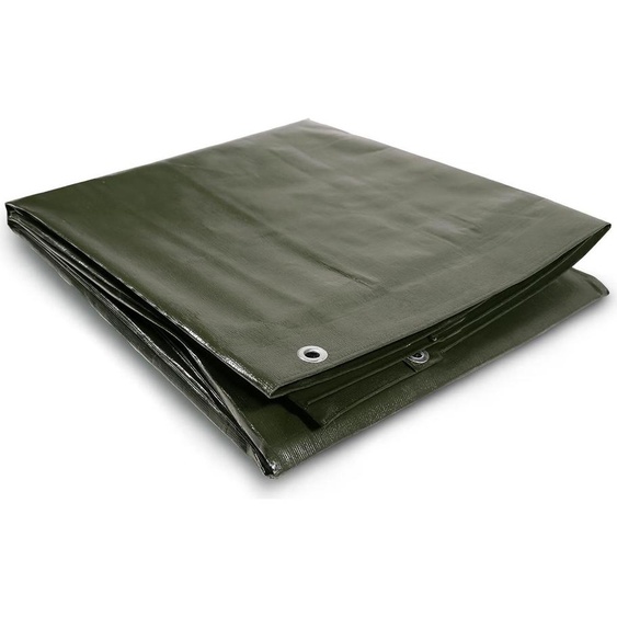 EraGreen Bâche de protection 8m x 10m - 210 g/m² - vert olive | enduit PE | imperméable, résistant aux UV & indéchirable | avec oeillets solides - bâche de protection durable pour le jardin & les loisirs