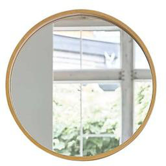 ERNEST  Miroir en chêne massif rond 50 cm