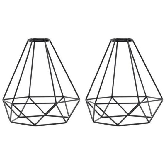 Abat-Jour - ERROLVES - 2pcs - Métal Noir - Style Industriel - Douille E27