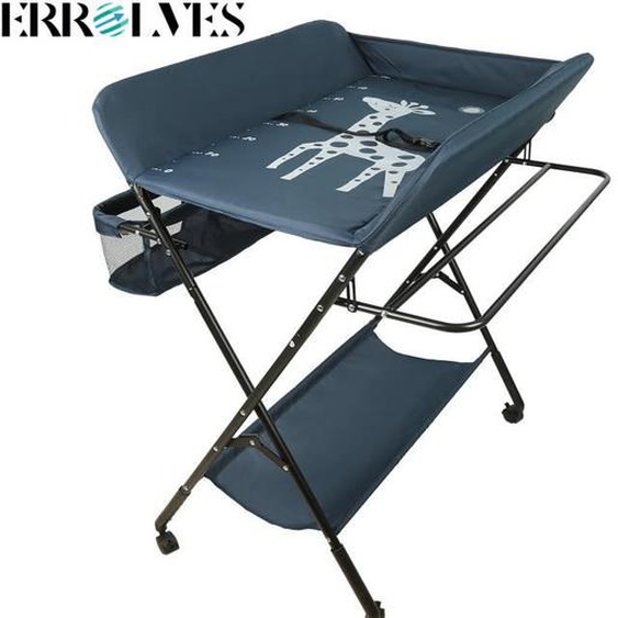 ERROLVES®Bleu foncé,Table à Langer Pliable,Réglable en Hauteur-80 x 66x 92/95/98cm(L xlx H)