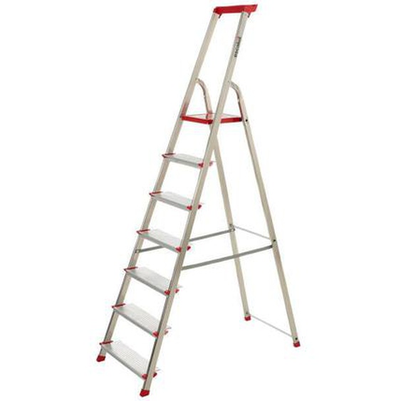 Escalux - Escabeau 7 marches conforlux hauteur 3,42m aluminium marches ultra larges