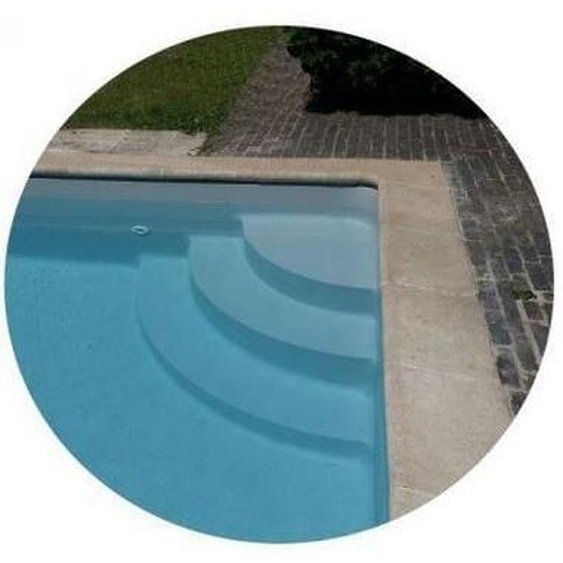 Escalier d’angle avec banquett sous liner : 4 marches : 3.00 x 2.12 x 1.20 m