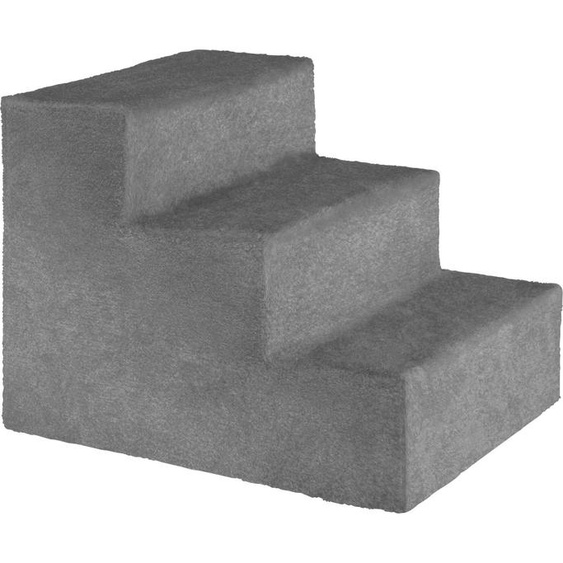 Escalier pour animaux domestiques Paw Path avec housse en peluche 37 x 45 x 34,5 cm - gris