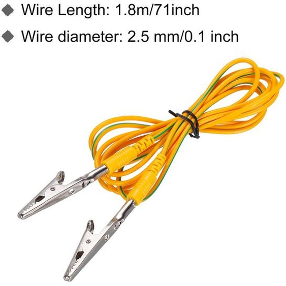 ESD chouement Cable Cordon avec Alligator Agrafe 1.8m/71 Long Jaune Anti-Statique Terre Fil Cable Agrafe pour liminer Conducteur lectrostatique