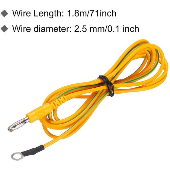 ESD chouement Cables, 1,8m/71 Anti-Statique Terre Cable Jaune , pour liminer Conducteur lectrostatique, Paquet de 2