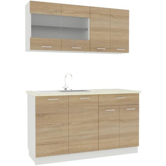 Cuisine individuelle 4 pièces | Dimensions H. 145 x W. 140 x. T. 46 cm | Plans de travail en option dans différentes couleurs et tailles disponibles | Cuisine complète - Esilo