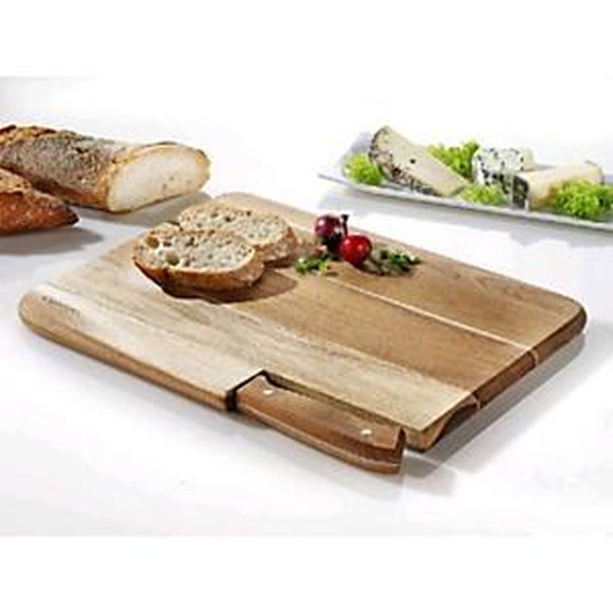 ESMEYER Planche à découper, en acacia, avec couteau à pain
