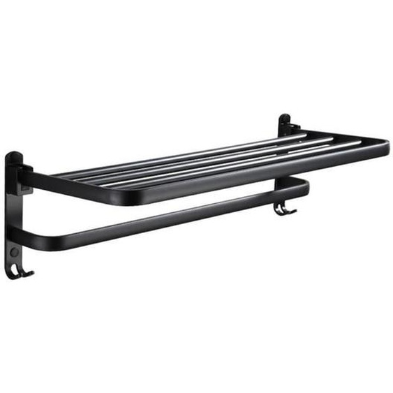 Espace porte-serviettes en aluminium étagère à serviettes moderne étagères de rangement pliantes avec surface de 39cm TISHITA