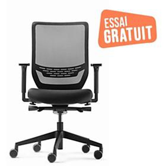 ESSAI GRATUIT PENDANT 45 JOURS* Fauteuil ergonomique TO-SYNC Maille Tissu Noir Hauteur réglable avec accoudoirs