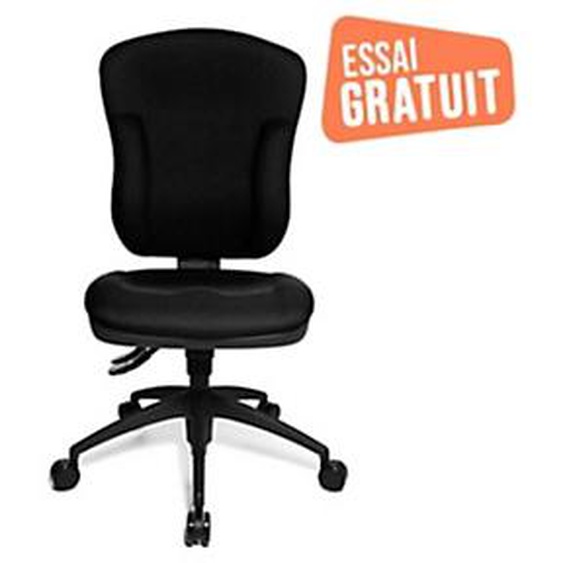 ESSAI GRATUIT PENDANT 45 JOURS* Siège de bureau Sacha Tissu polyester Noir Hauteur réglable