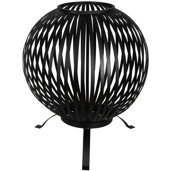 Esschert Design Balle à feu Bandes Noir Acier au carbone FF400