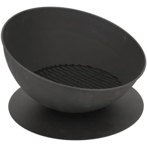 Esschert Design Bol de feu incliné sur disque Noir
