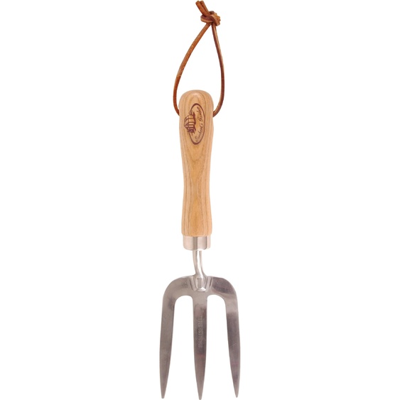 Esschert Design Fourchette à main - acier inoxydable & bois de frêne