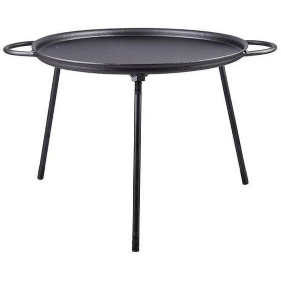 Esschert Design Plaque à pizza pour le barbecue, en fonte sur 3 pieds, deux poignées, Ø 37,5 x H27 cm, robuste, stable, coupe à feu/foyer