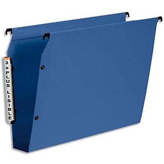 ESSELTE Paquet de 10 dossiers suspendus ARMOIRE en polypro opaque. Fond 50, bouton-pression. Bleu
