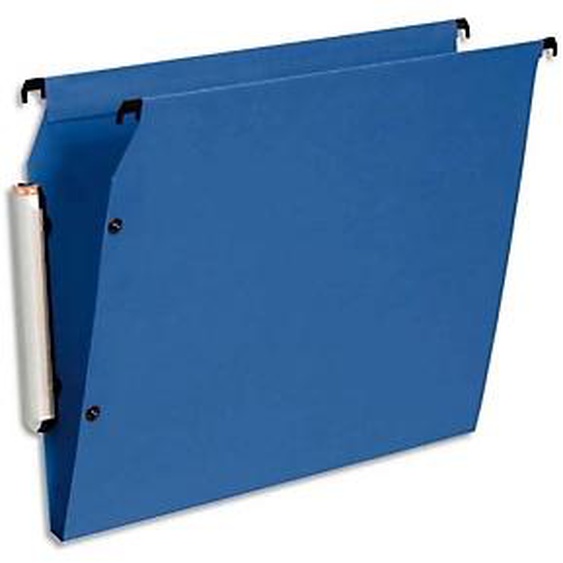 ESSELTE Paquet de 10 dossiers suspendus LMG ARMOIRE en polypro opaque. Fond 15, bouton-pression. Bleu