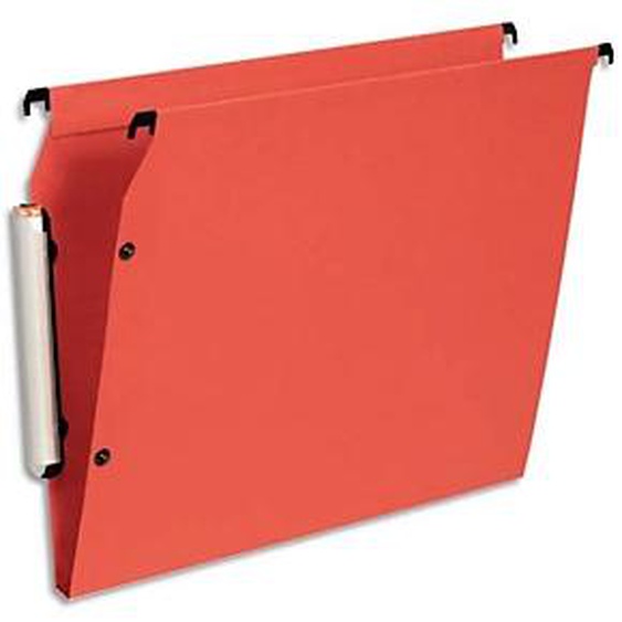 ESSELTE Paquet de 10 dossiers suspendus LMG ARMOIRE en polypro opaque. Fond 15, bouton-pression. Orange