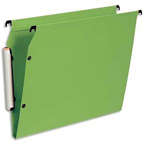 ESSELTE Paquet de 10 dossiers suspendus LMG ARMOIRE en polypro opaque. Fond 15, bouton-pression. Vert