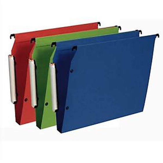 ESSELTE Paquet de 10 dossiers suspendus LMG ARMOIRE en polypro opaque. Fond 30, bouton-pression. Assortis