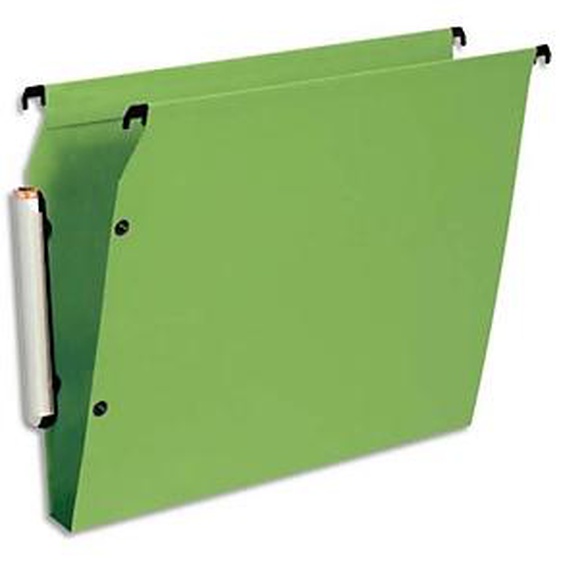 ESSELTE Paquet de 10 dossiers suspendus LMG ARMOIRE en polypro opaque. Fond 30, bouton-pression. Vert