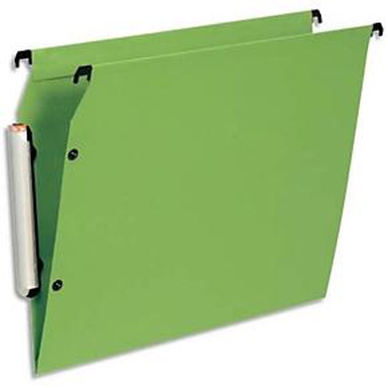 ESSELTE Paquet de 10 dossiers suspendus LMG ARMOIRE en polypro opaque. Fond V, bouton-pression. Vert