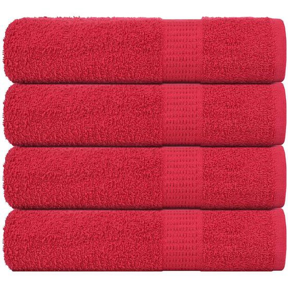 Essuie-mains 4 pcs FROGN rouge 50x100 cm 100% coton