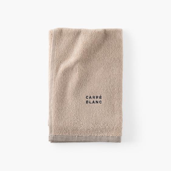 Essuie mains coton Signature grège