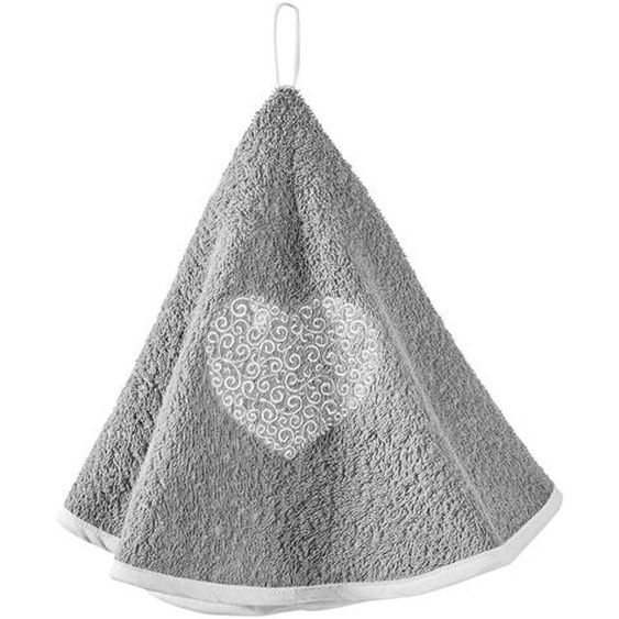 Essuie-mains Éponge Brodée Coeurs Forme Cloche - Lot De 2 -