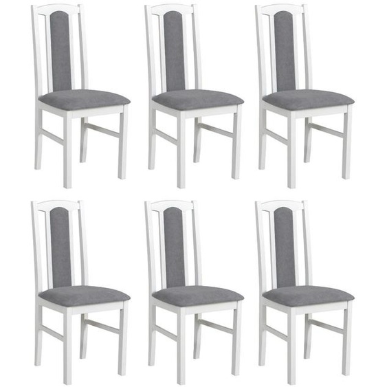 ESSZIMMERSTUHL - Ensemble de 6 chaises Bos 7, couleur blanche, modèle Soro 90