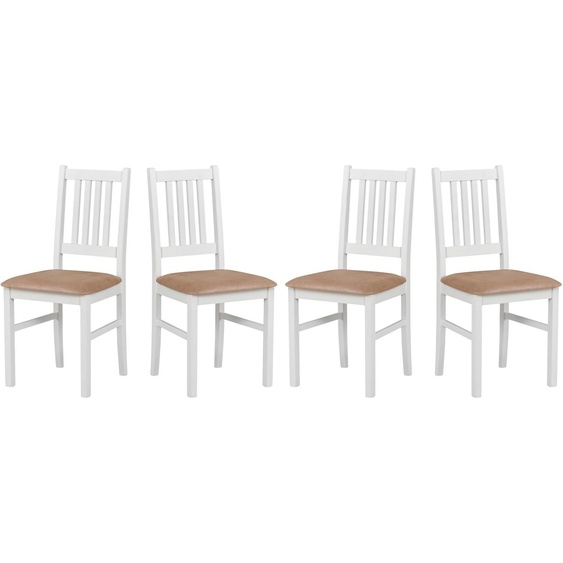 ESSZIMMERSTUHL - Lot de 4 chaises de salle à manger, modèle Bos, couleur blanche, référence 292